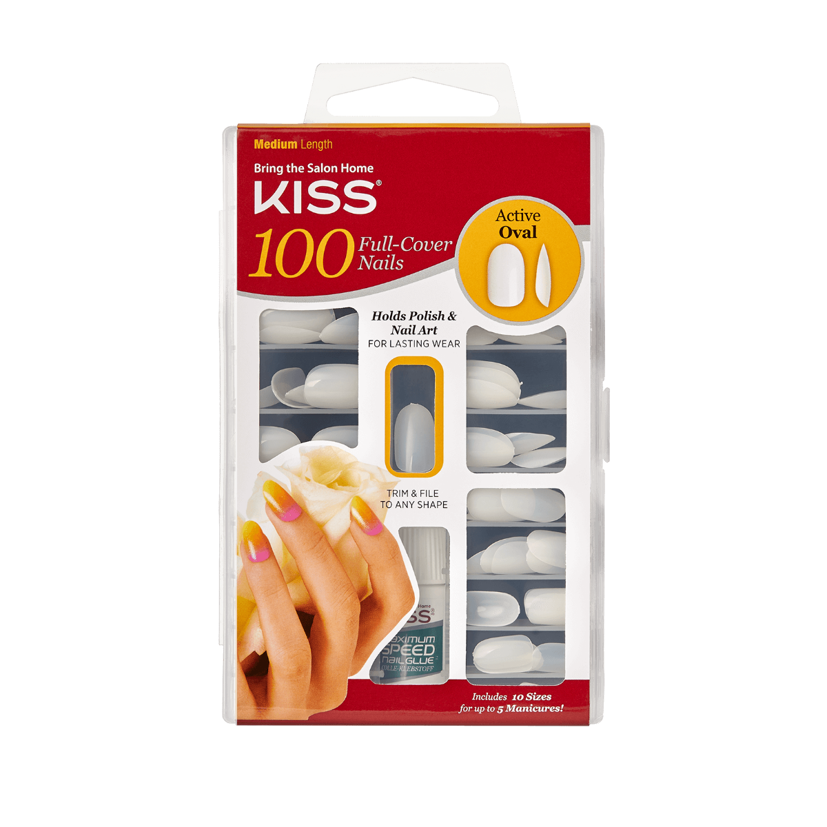 100ც ფრჩხილის შეკვრა100 Nails - Active Oval- Kiss 
